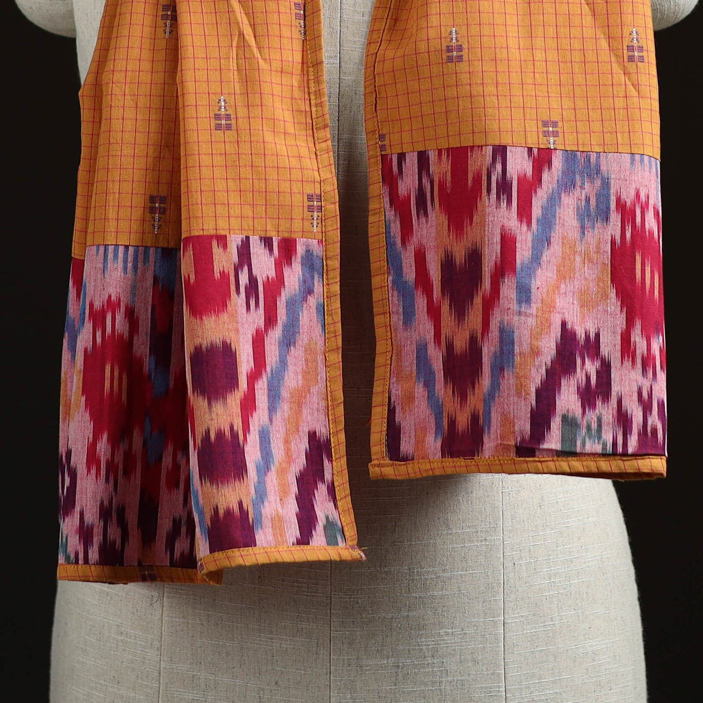 Multicolor - Plain Cotton Patchwork Stole 41