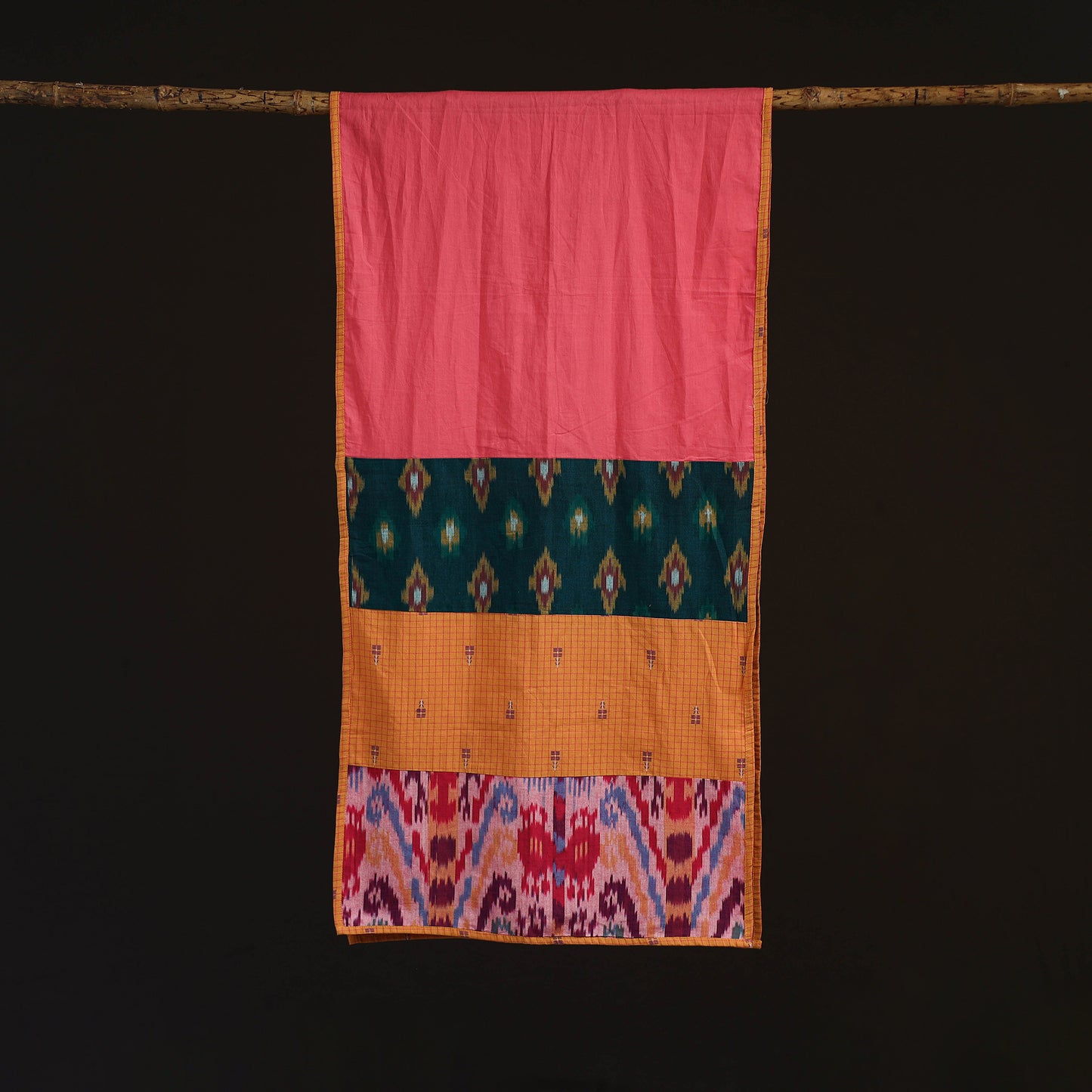 Multicolor - Plain Cotton Patchwork Stole 41