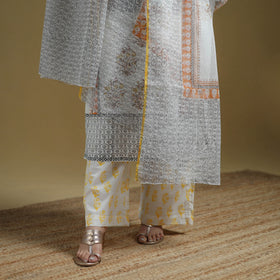 Sanganeri Hand Block Print Cotton Suit Set with Dupatta for women 14