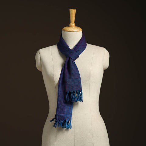 Blue - kumaun handwoven merino wool scarf 133 - handcrafted
