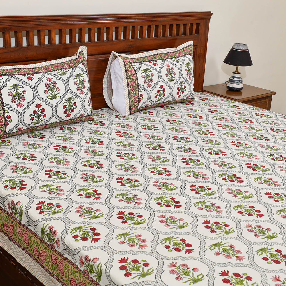 Sanganeri Double Bed Cover set