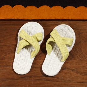 Yellow Hand Braided Cotton Stitched Home Slipper