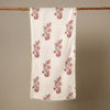 White - Block Print Cotton Sanganeri Stole with Pom Pom 07