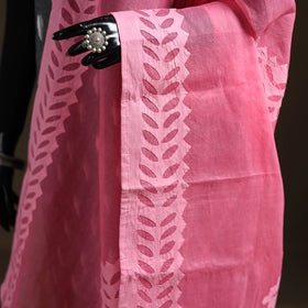 Pink - Pure Cotton Barmer Cutwork Applique Dupatta 39