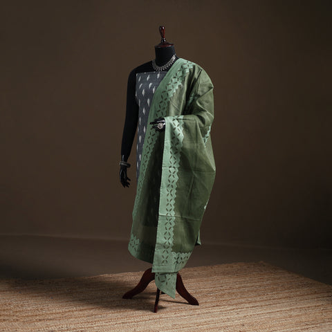Green - Pure Cotton Barmer Cutwork Applique Dupatta 44