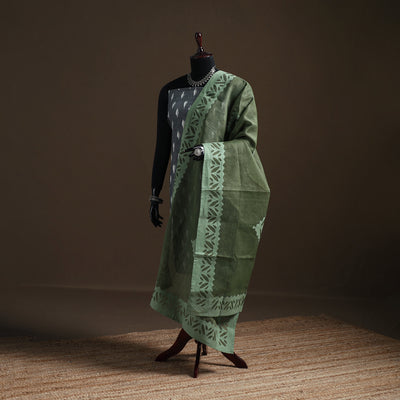 Green - Pure Cotton Barmer Cutwork Applique Dupatta 32