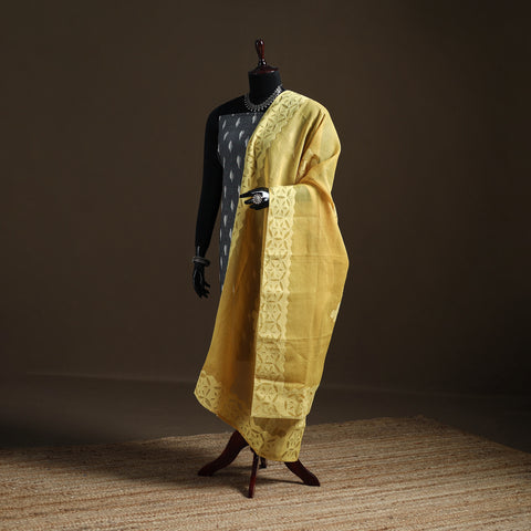 Yellow - Pure Cotton Barmer Cutwork Applique Dupatta 33