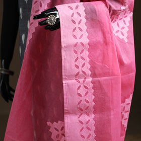 Pink - Pure Cotton Barmer Cutwork Applique Dupatta 41