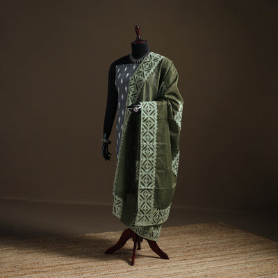 Green - Pure Cotton Barmer Cutwork Applique Dupatta 09