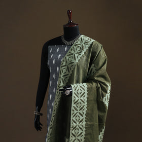 Green - Pure Cotton Barmer Cutwork Applique Dupatta 09