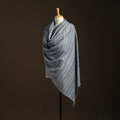 Grey - kumaun handwoven merino wool shawl for men 12