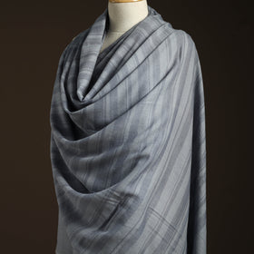 Grey - kumaun handwoven merino wool shawl for men 12