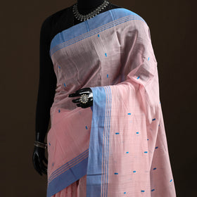 Pink - Pure Handloom Cotton Thread Buti Chanderi Saree 01