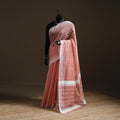 Peach - Pure Handloom Cotton Thread Buti Chanderi Saree 02