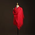 Red - kumaun handwoven merino wool shawl for women 15