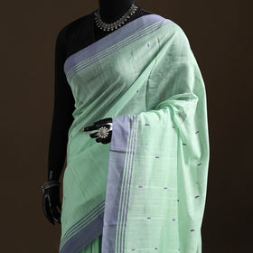 Green - Pure Handloom Cotton Thread Buti Chanderi Saree 08
