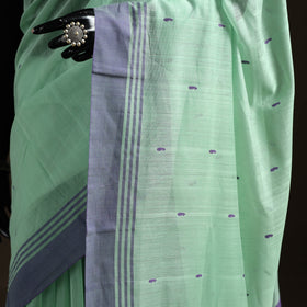 Green - Pure Handloom Cotton Thread Buti Chanderi Saree 08