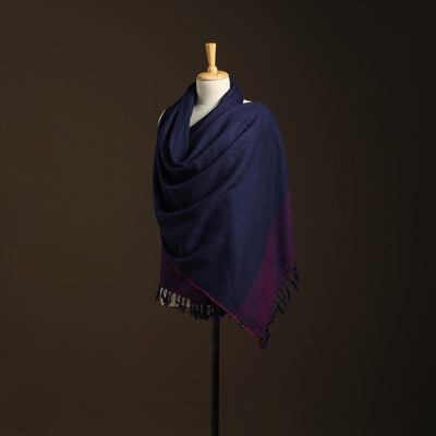 Blue - kumaun handwoven merino wool shawl for women 19