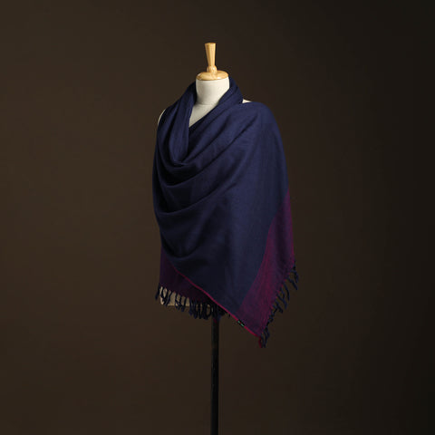 Blue - kumaun handwoven merino wool shawl for women 19