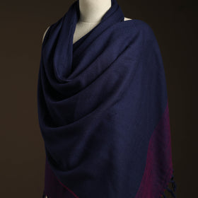 Blue - kumaun handwoven merino wool shawl for women 19