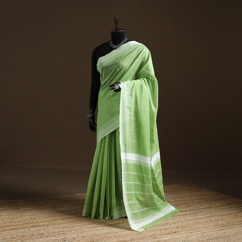 Pure Handloom Cotton Thread Buti Chanderi Saree 14