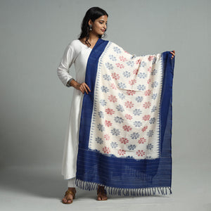 Pochampally Ikat Weave Cotton Handloom Dupatta 17