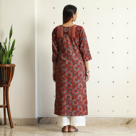 Buy Limited Stock! Ajrakh Block Printed Cotton Straight Kurta Online at iTokri.com