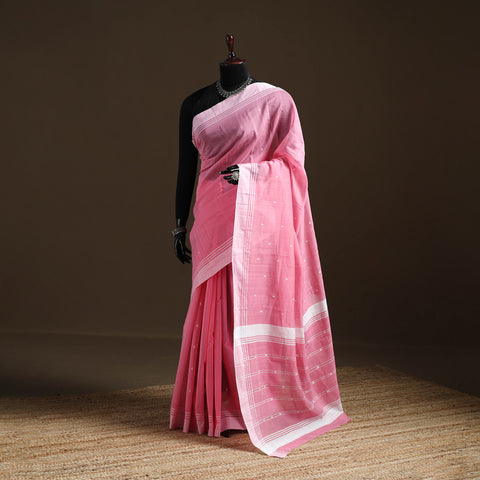Pure Handloom Cotton Thread Buti Chanderi Saree 19