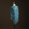 Blue - kumaun handwoven merino wool shawl for women 32