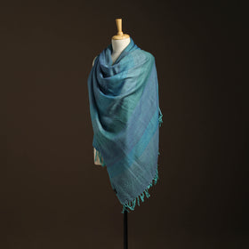 Blue - kumaun handwoven merino wool shawl for women 32