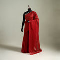 Red - Nazaakat Kota Doria Cotton Plain Saree with Blouse & Jewellery Set 141