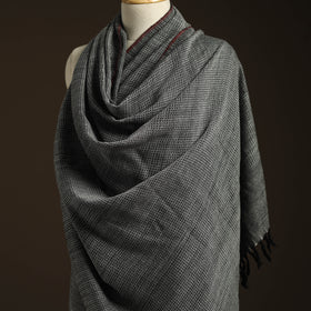 Grey - kumaun handwoven merino wool shawl for women 34