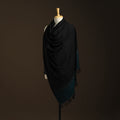 Black - kumaun handwoven merino wool shawl for women 35