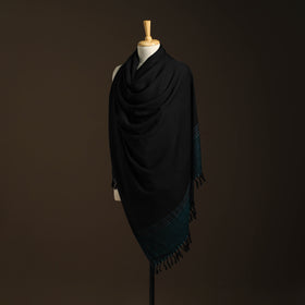 Black - kumaun handwoven merino wool shawl for women 35