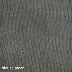 Grey - Nazaakat Kota Doria Cotton Plain Saree with Blouse & Jewellery Set 142