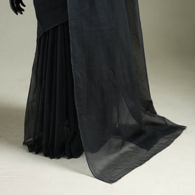 Grey - Nazaakat Kota Doria Cotton Plain Saree with Blouse & Jewellery Set 143