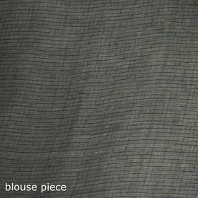Grey - Nazaakat Kota Doria Cotton Plain Saree with Blouse & Jewellery Set 143