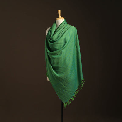 Green - kumaun handwoven merino wool shawl for women 38
