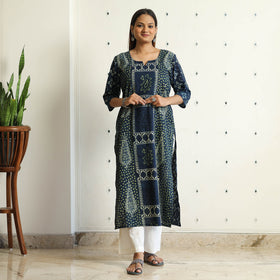  Limited Stock! Ajrakh Block Printed Cotton Straight Kurta 