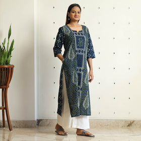  Limited Stock! Ajrakh Block Printed Cotton Straight Kurta 