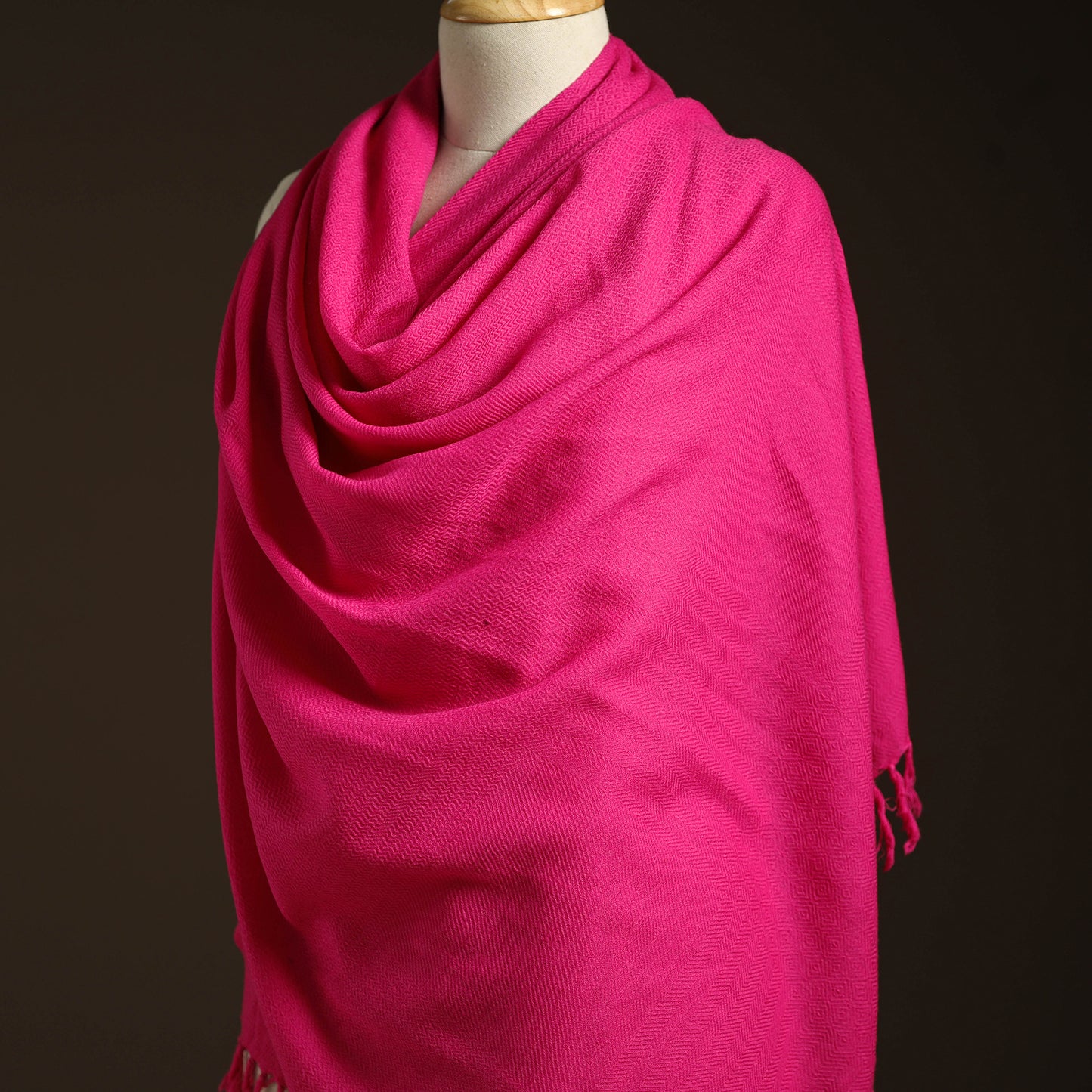 Pink - kumaun handwoven merino wool shawl for women 40