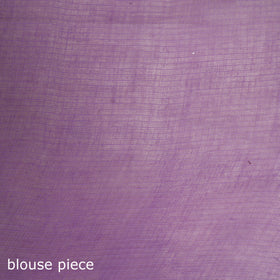 Purple - Nazaakat Kota Doria Cotton Plain Saree with Blouse & Jewellery Set 144