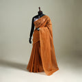 Orange - Nazaakat Kota Doria Cotton Plain Saree with Blouse & Jewellery Set 145