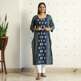  Limited Stock! Ajrakh Block Printed Cotton Straight Kurta 