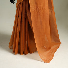 Orange - Nazaakat Kota Doria Cotton Plain Saree with Blouse & Jewellery Set 145