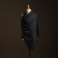 Black - kumaun handwoven merino wool shawl for women 43