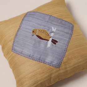 Bird Hand Embroidered Handloom Cushion Cover (16 x 16 in) 06