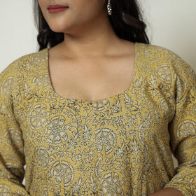 Buy Pedana Kalamkari Block Printed Cotton Tiered Dress 01 Online at iTokri.com