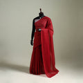 Red - Nazaakat Kota Doria Cotton Plain Saree with Blouse & Jewellery Set 147