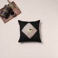 Bird Hand Embroidered Handloom Cushion Cover (16 x 16 in) 09